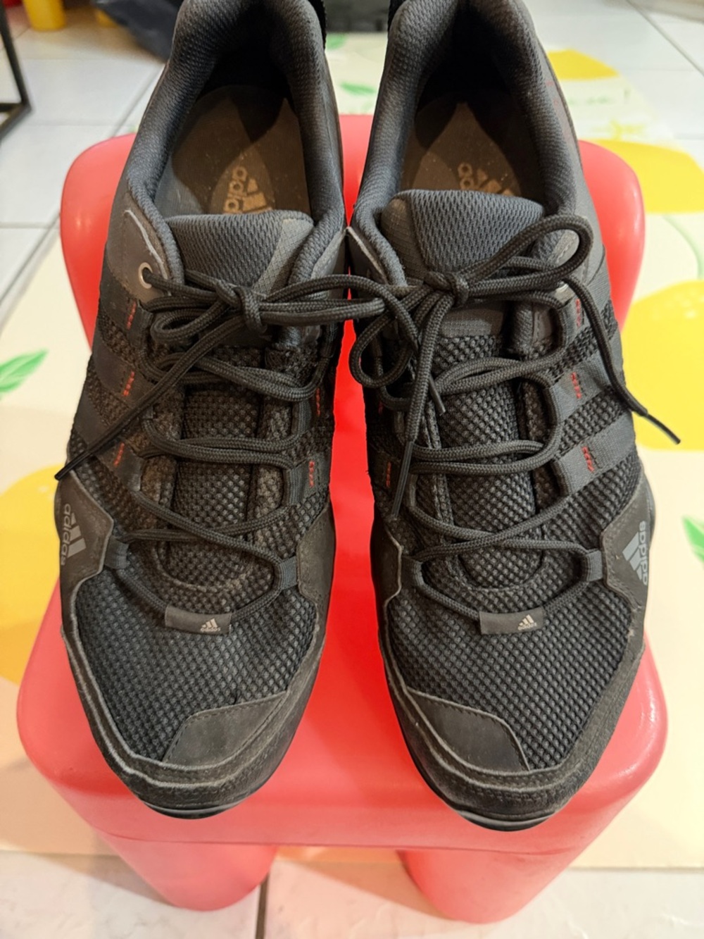 adidas Black Mesh Athletic Lace-Up Sneakers